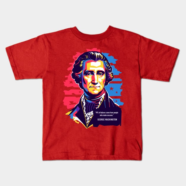 George Washington pop art Kids T-Shirt by BAJAJU